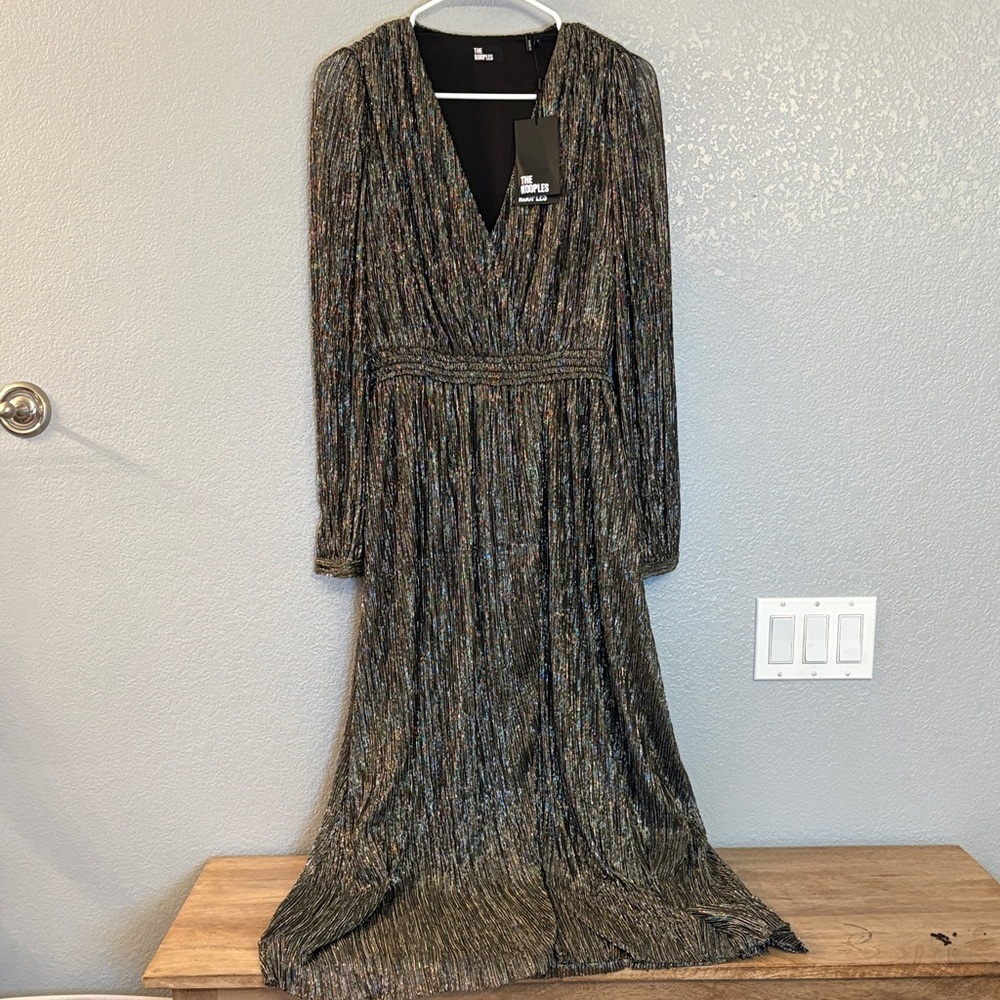 The Kooples Shimmering Black Long Sleeve Dress- S (1 in French sizing)